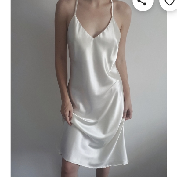 [SOLD] Pink Champagne satin slip dress - Picture 1 of 7